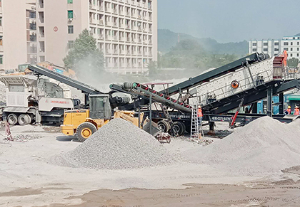 广东东莞时产100吨移动式建筑垃圾处理设备正式开工