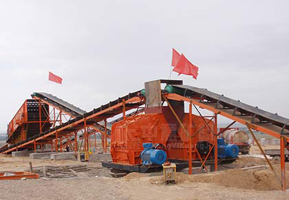 陕西西安时产200吨青石制砂生产线现场