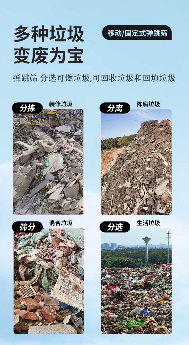弹跳筛作用域各种固废垃圾的筛分